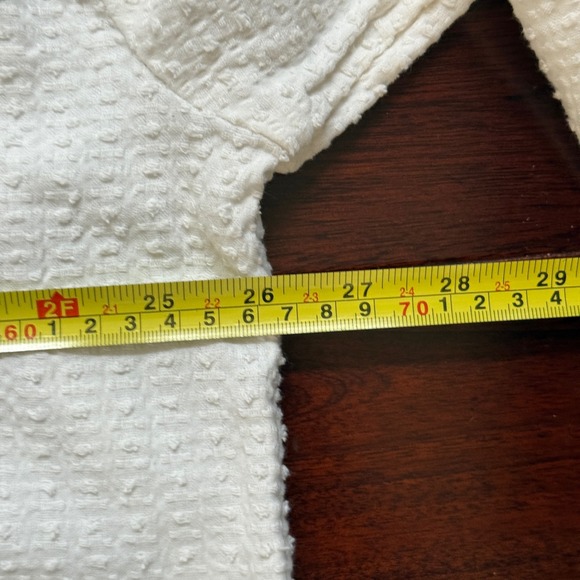 Free People Walking in Hueco Textured Swing Crop Top Ivory Sz L Boho Cottage - Picture 8 of 9